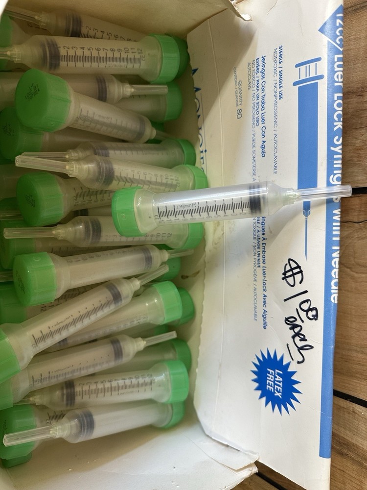 12 CC Luer Lock Syringes W/needles