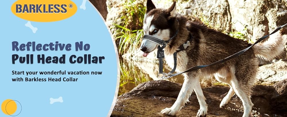 BARKL Dog Head Collar, Soft No Pull Head Halter, Reflective Muzzle