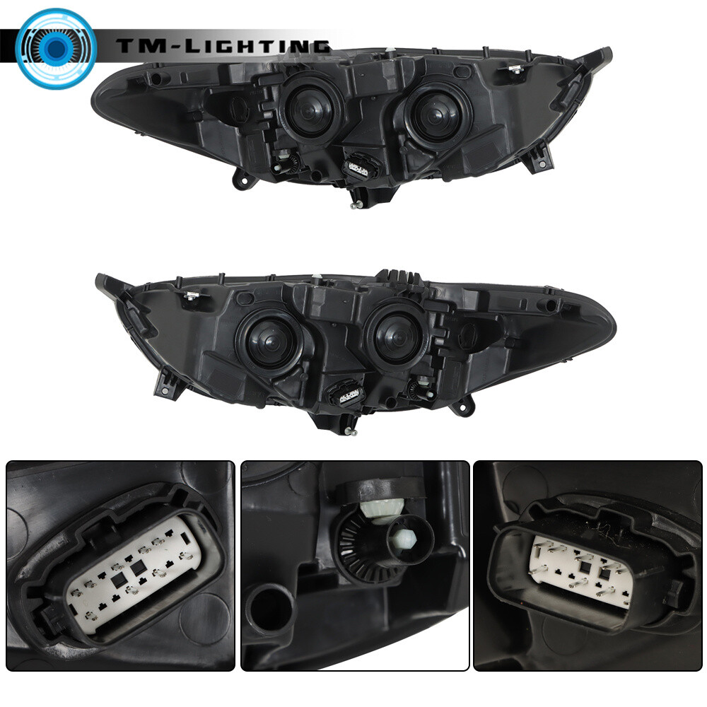For 2013-2016 Ford Fusion Headlight Headlamps Assy Black Halogen Left&Right Side