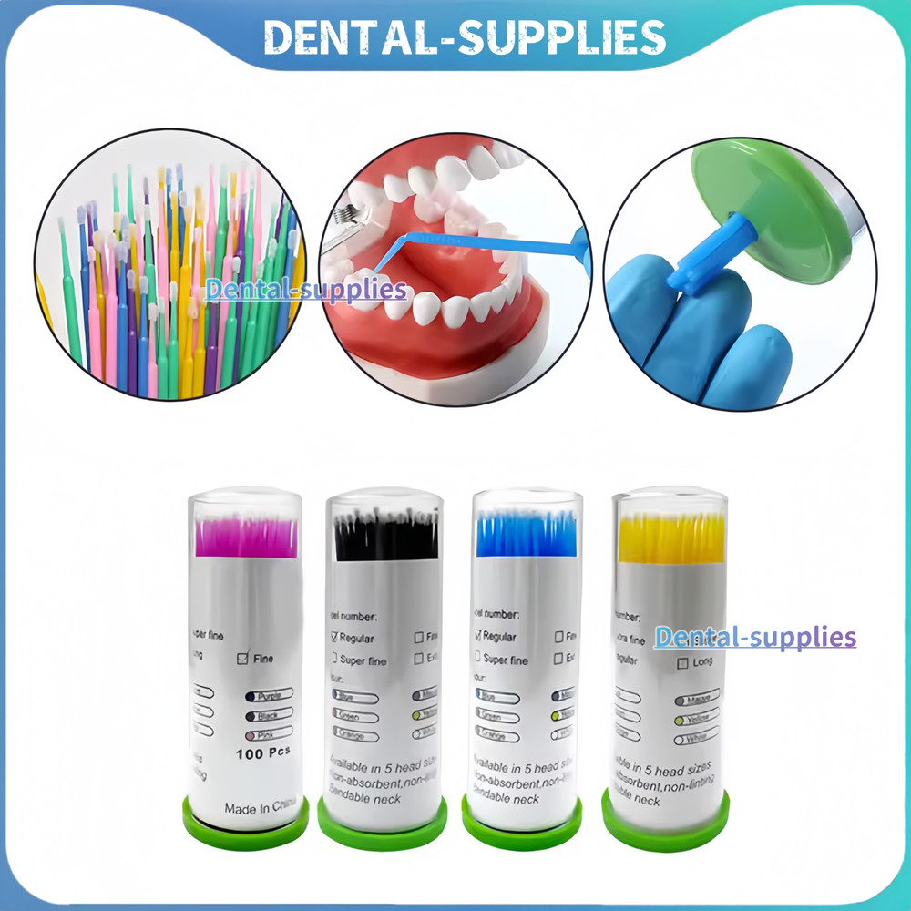 Dental Disposable Microbrush Micro Applicator Brush Bendable Soft Brush Tips