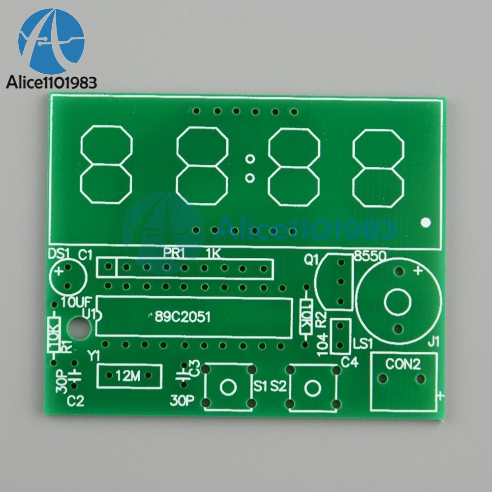 AT89C2051 Digital 4 Bits Electronic Clock Electronic Production Suite DIY Kit