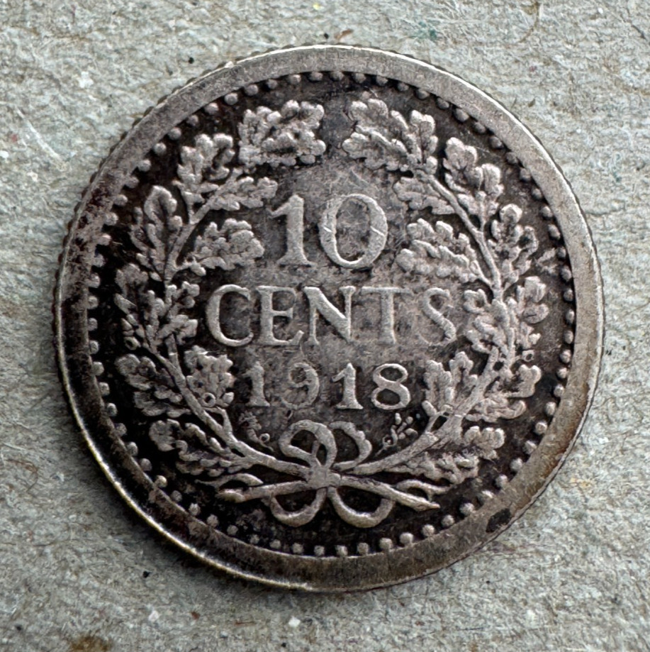 Netherlands, 10 Cents, 1918, KM#145