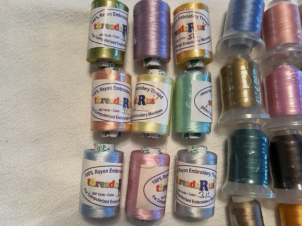 embroidery thread spools