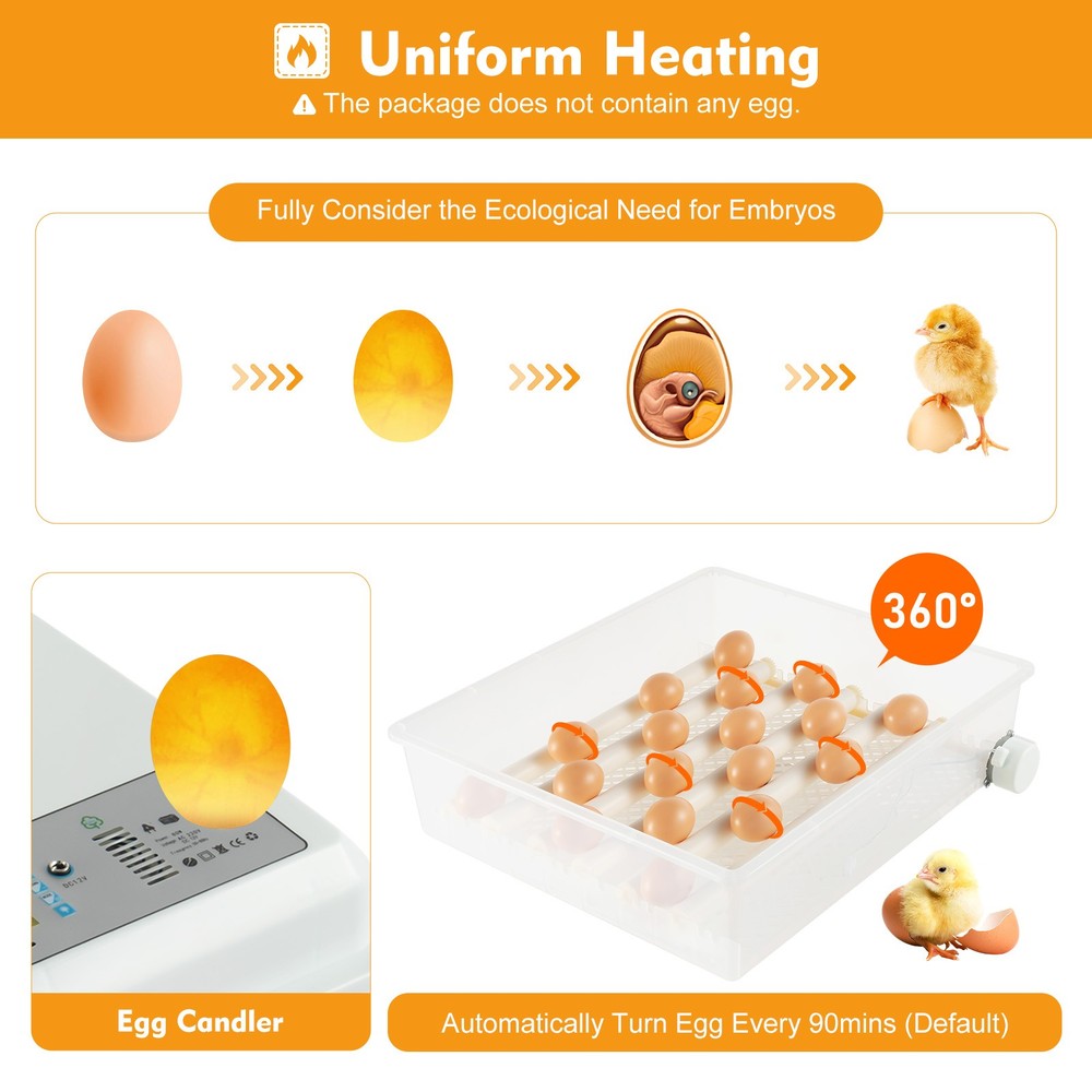 64 Digital Eggs Incubator Egg Hatcher With Temperature Control Automatic Turner