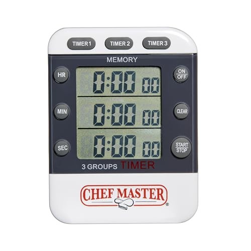 3-Channel Digital Timer by , Triple Channel Count Up/Down Kitchen Digital Small