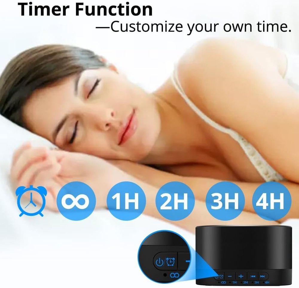 Magicteam White Noise Machine 20 Non-Looping Natural Sounds Memory Function 32 V