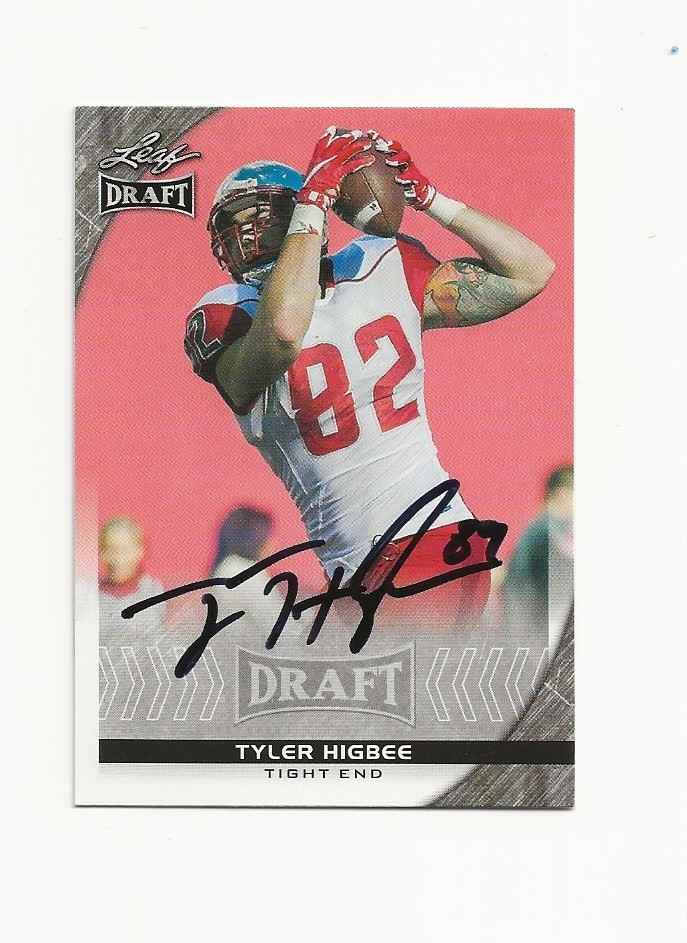 TYLER    HIGBEE    RAMS      AUTOGRAPHED    CARD