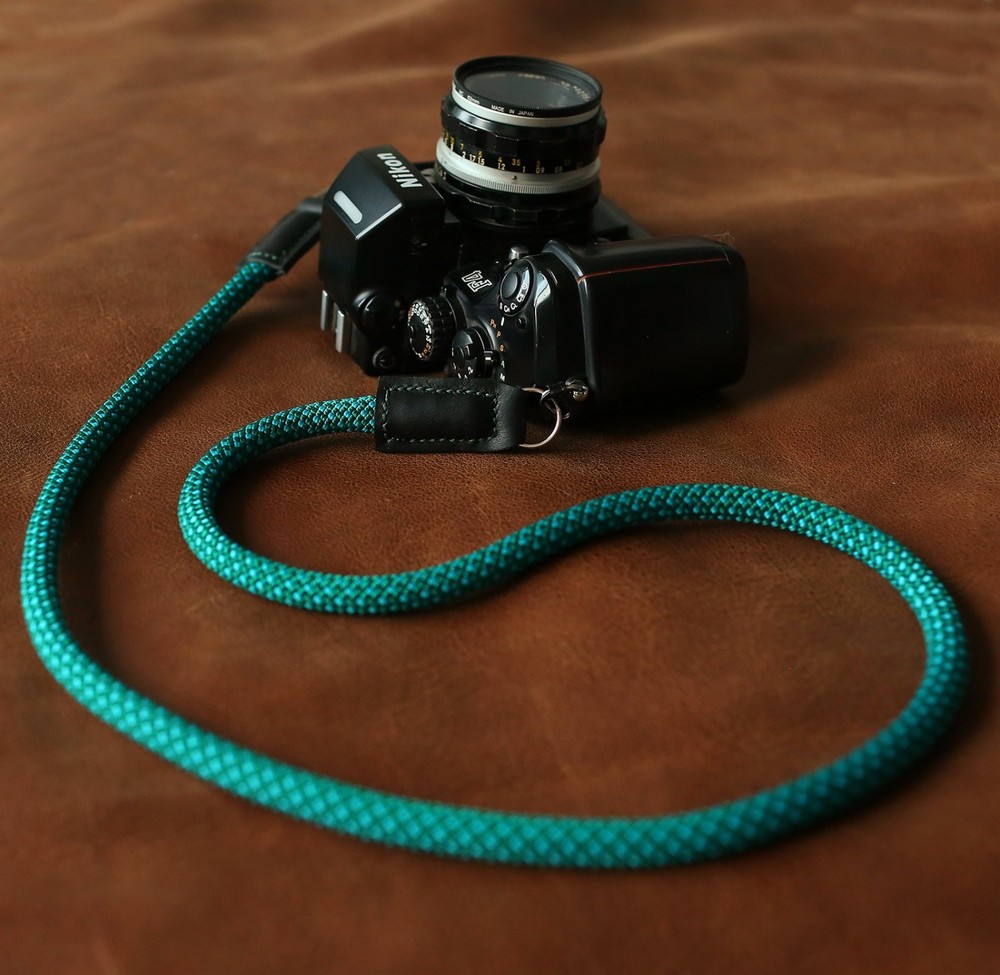 Climbing Rope Camera Strap – Green Pattern