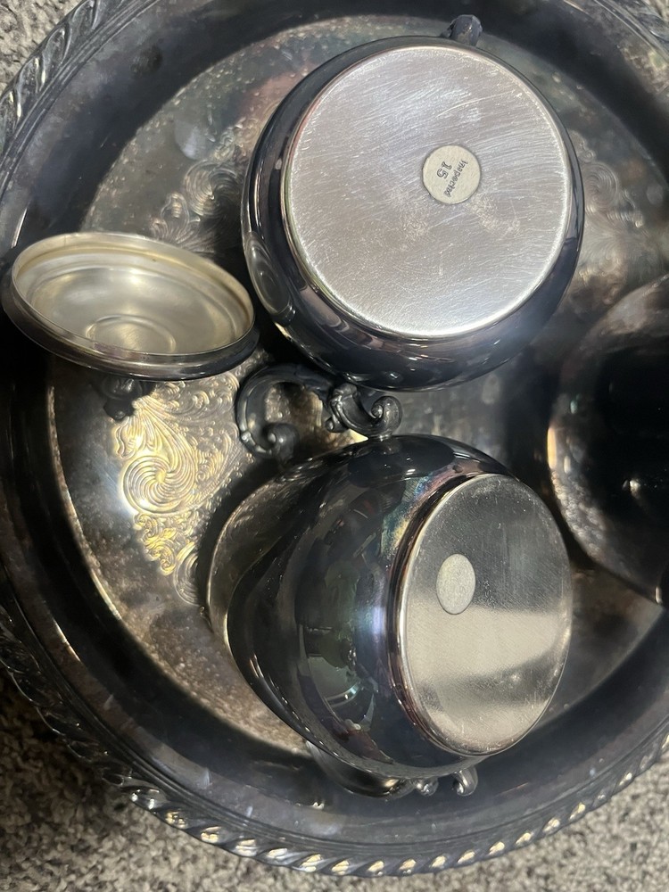 Vintage Wm Rogers Tray #471 And Tea Set