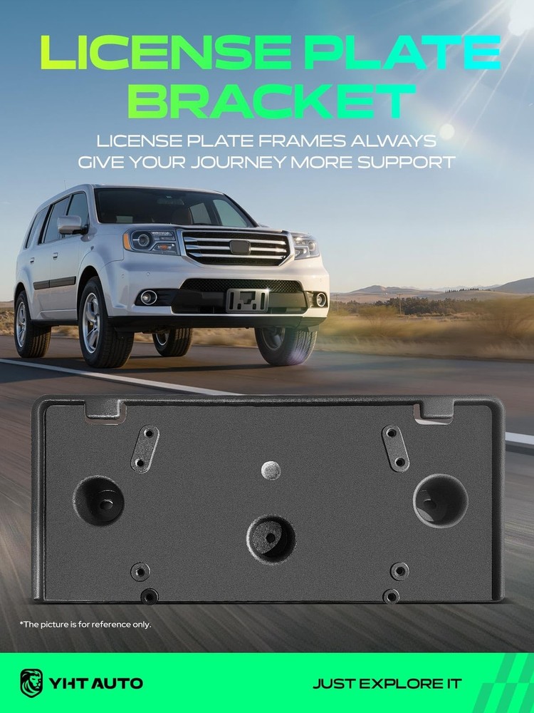 Front License Plate Frame for Edge 2019-2024 PP Plastic Black No Drill