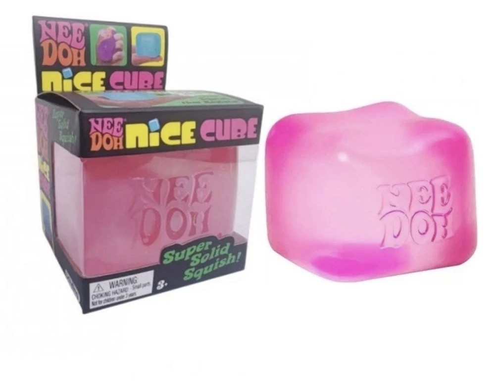 Nee Doh Nice Cube Glow Super Solid Squish Pink NEW Rare Mint Solid Pink SP 🔥🔥