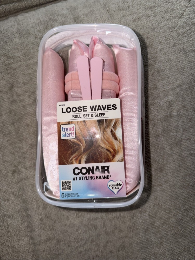 Conair Loose Waves Roll Set & Sleep 5pc Soft Heatless Rollers