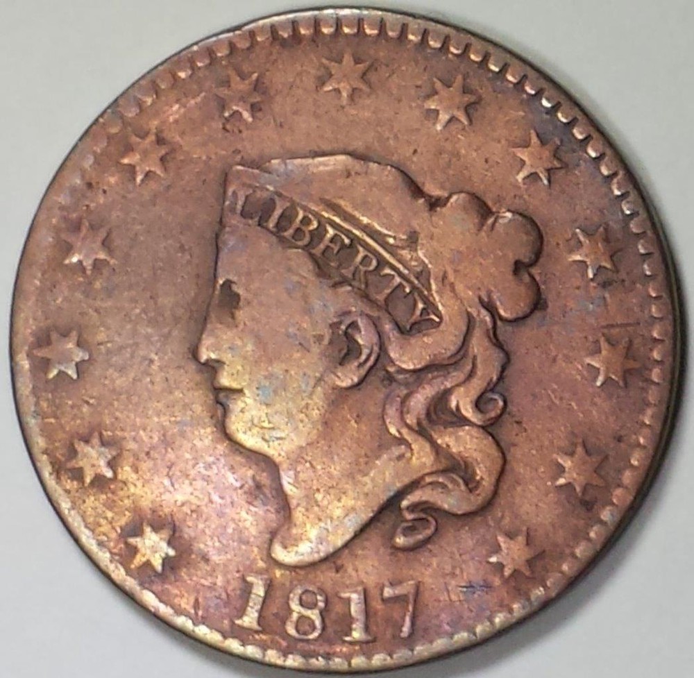 1817 Coronet Head Large Cent - Cleaned - Fine Details