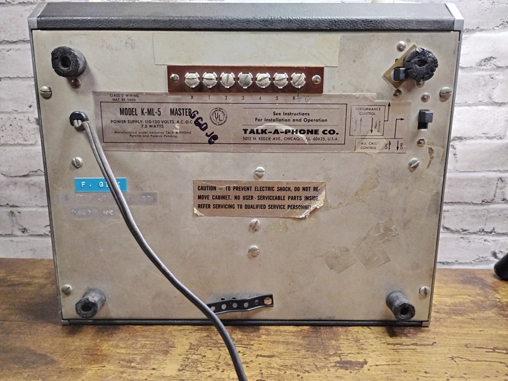 Talk-A-Phone K-ML-5 Master Intercom System -Untested