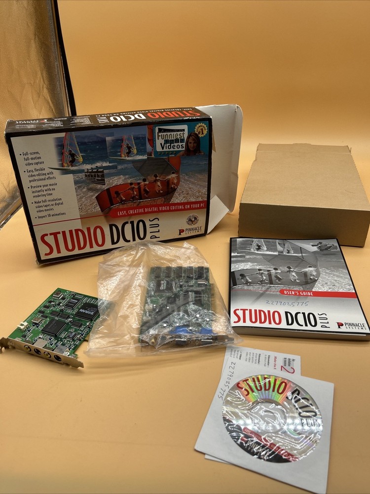 Pinnacle Studio DC10 Plus PC Video Editing Windows 98 Big Box Missing Parts ?