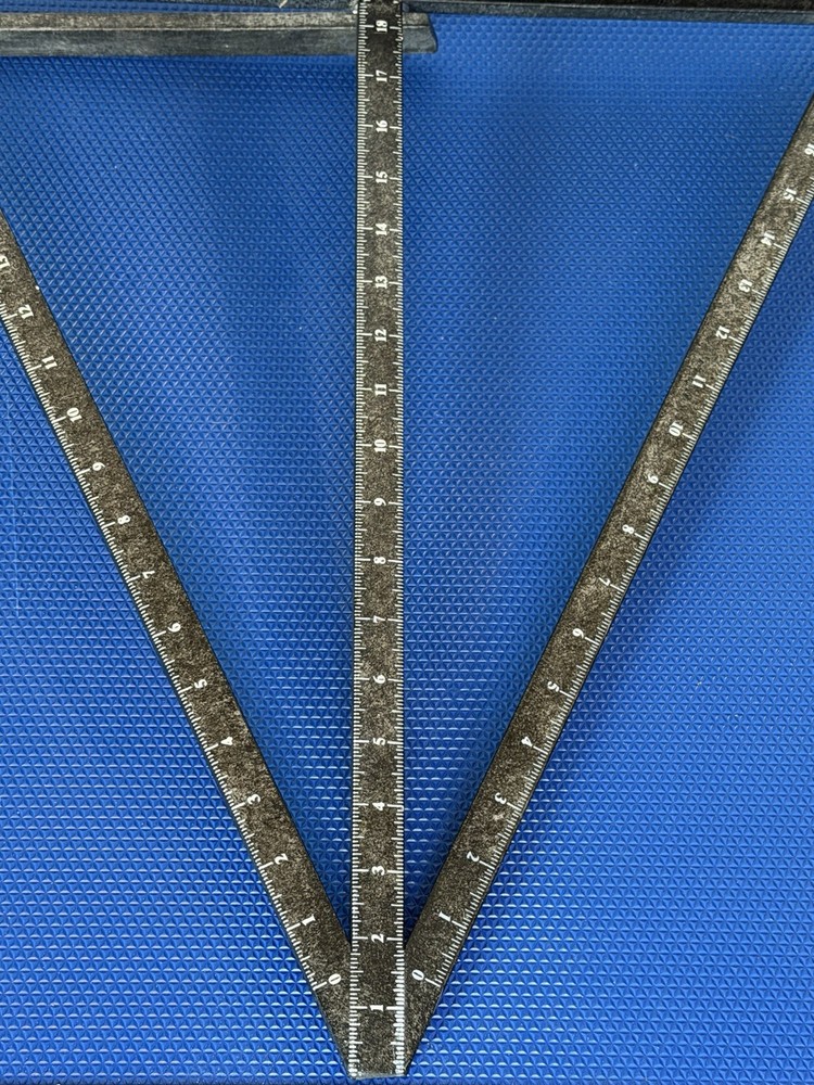 Vintage Adjustable Drafting Triangle / Angle Tool Carpenter Layout Metal Ruler