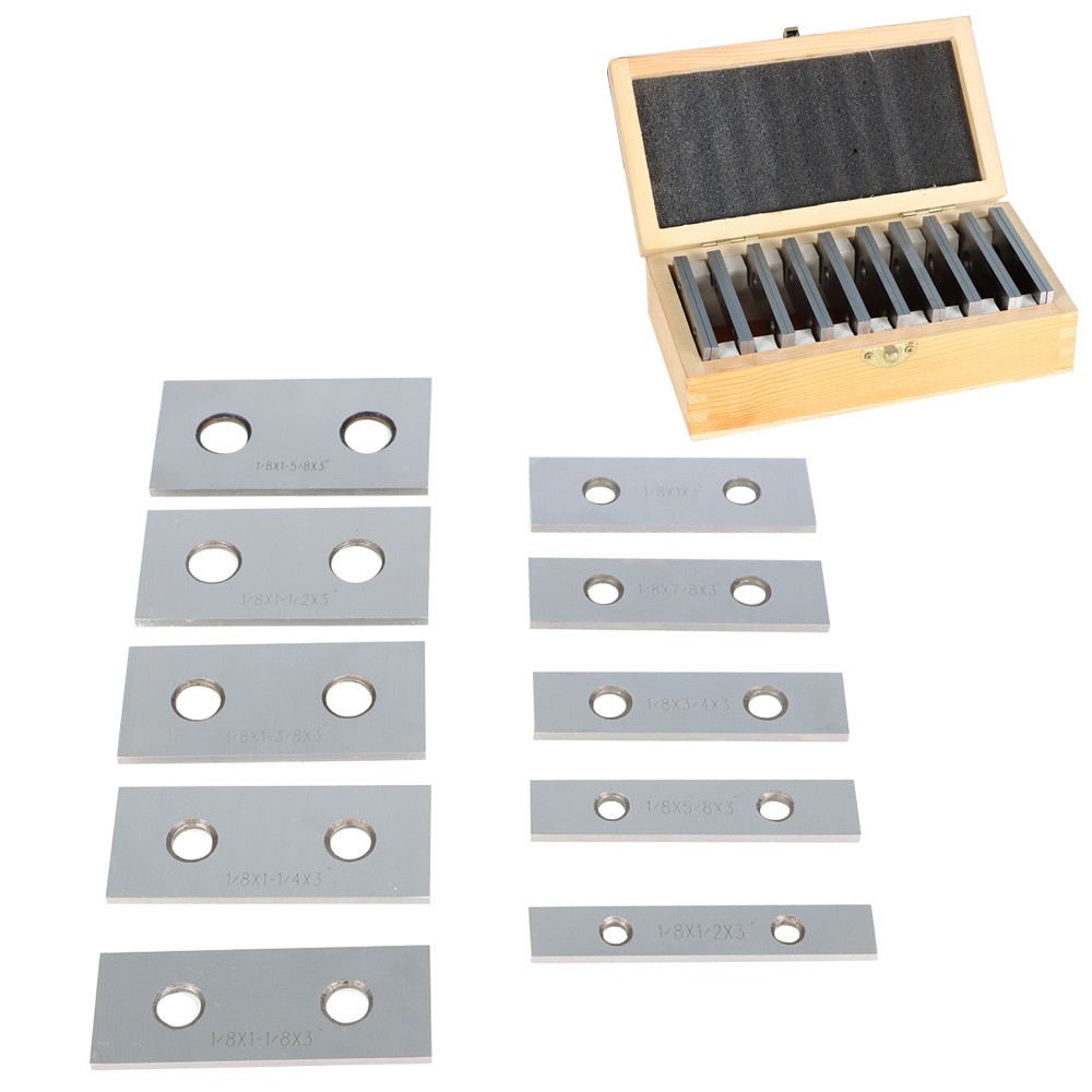 10 Pair 1/8 x 3" Precision Parallel Set Hardened Steel In Case Steel New