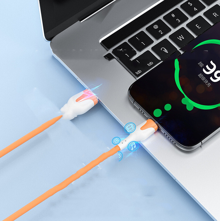 Liquid Silicone USB Cable Micro USB Type C Charger Wire 3A Fast Charging Data Co