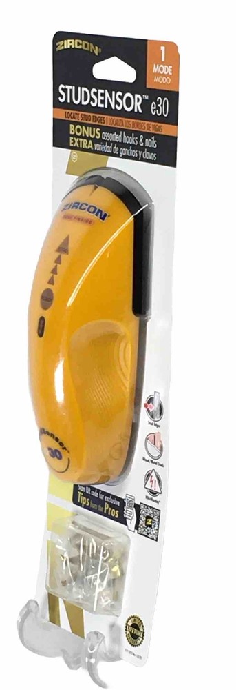 NEW Zircon StudSensor e30 Stud Finder w/ Wire Warning, & BONUS Hooks & Nails (B3