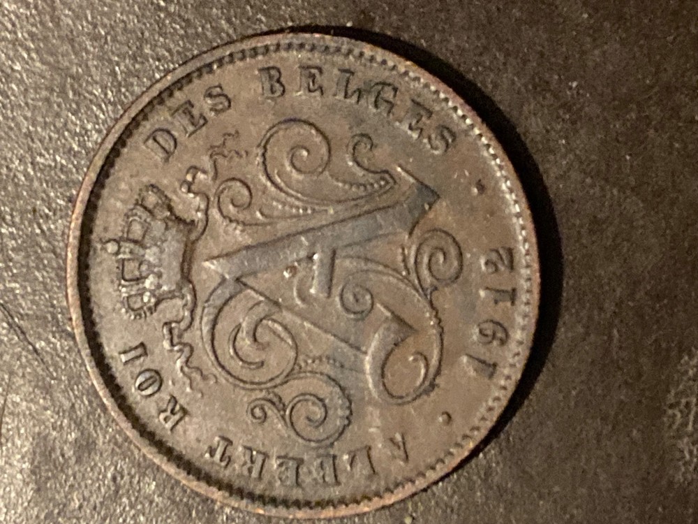 1912 Belgium 2 Centimes Coin