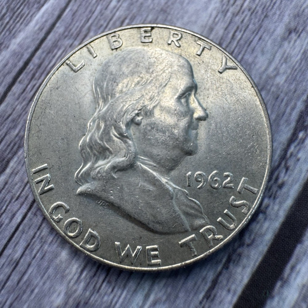 1962 D Franklin Half Dollar, 90% Silver, Circulated