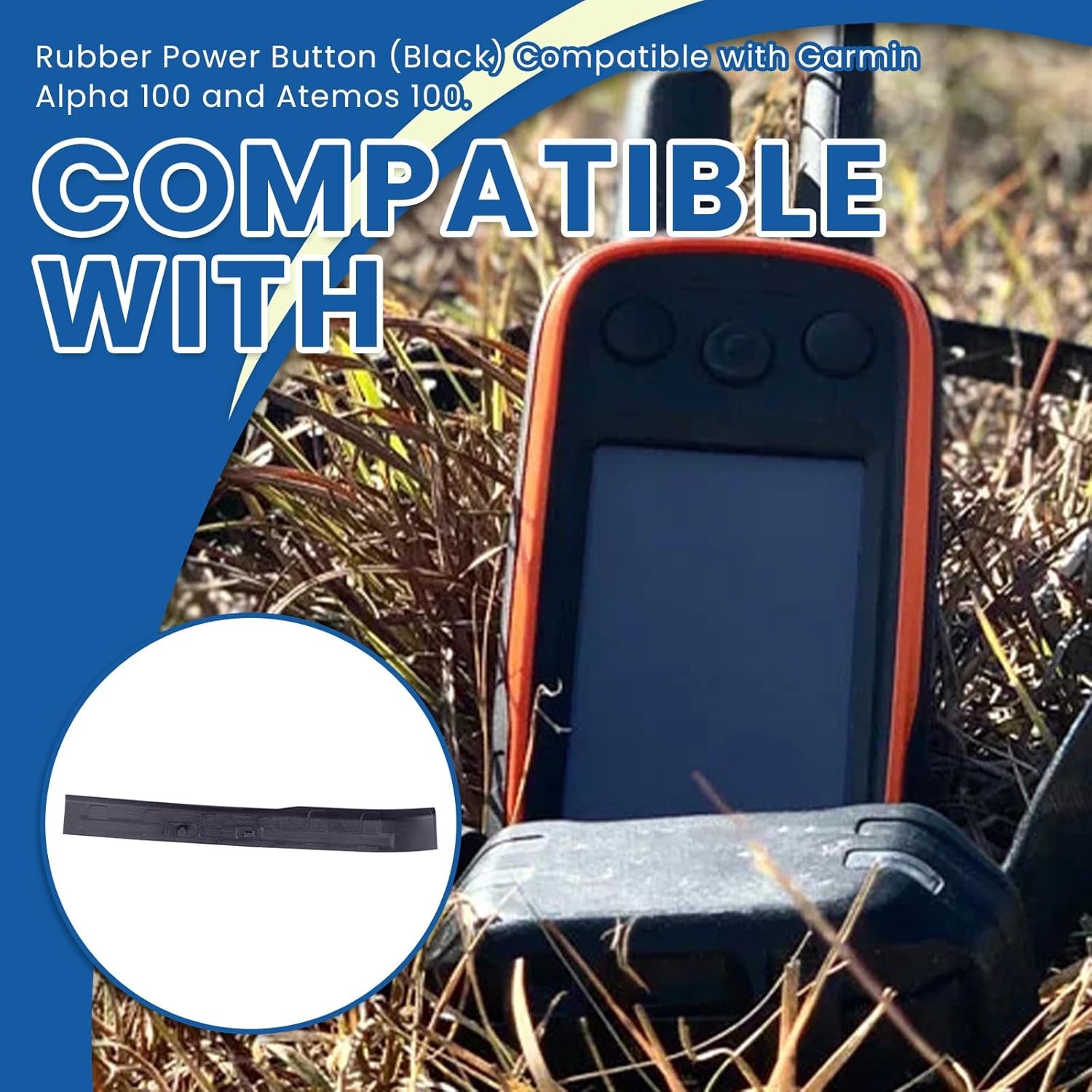 1Pcs Rubber Power Button GP03330 Fits Garmin Alpha 100;Atemos 100 (waterproof)