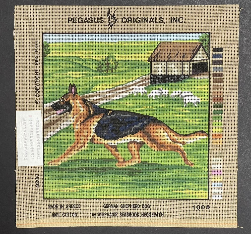 German Shepherd Needlepoint Canvas