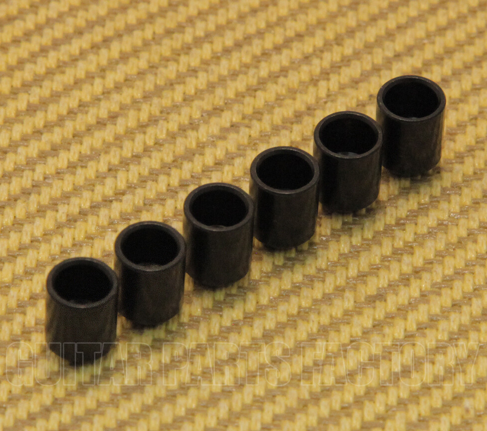 MSSF-B (6) Black Flush Mount 5/16 Body String Ferrules for Guitar