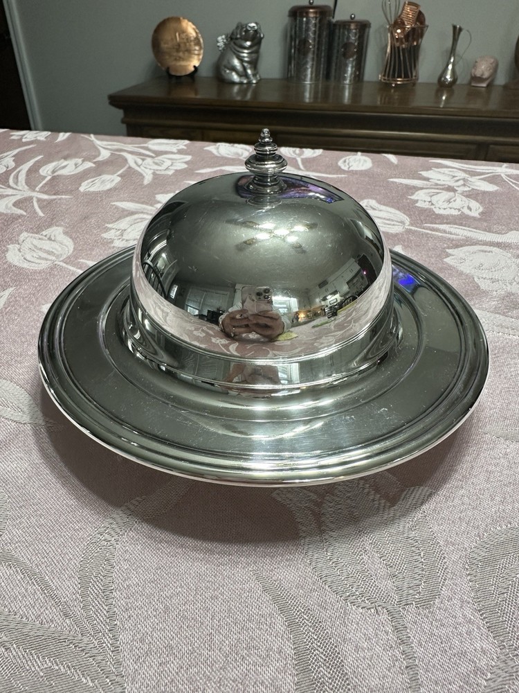 Vintage Silver Oneida Covered Dish Silverplated Butter/Cheese No Glass Insert