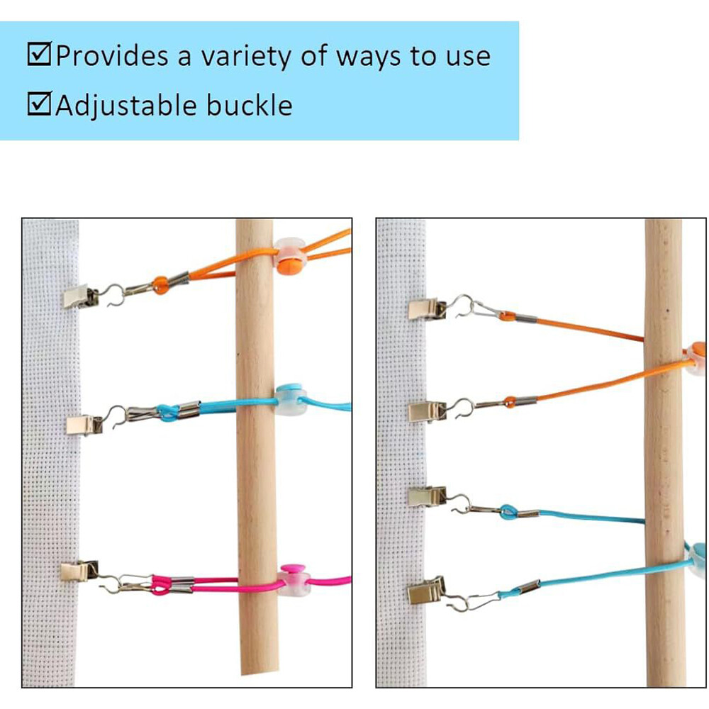 12Pcs High Elasticity Adjustable Cross Stitch Side Clips with 12pcs Fixing Clips