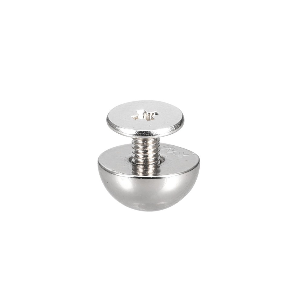 20Sets 10mmx6mm Screw Back Rivets Solid Round Head Leather Studs Silver Tone