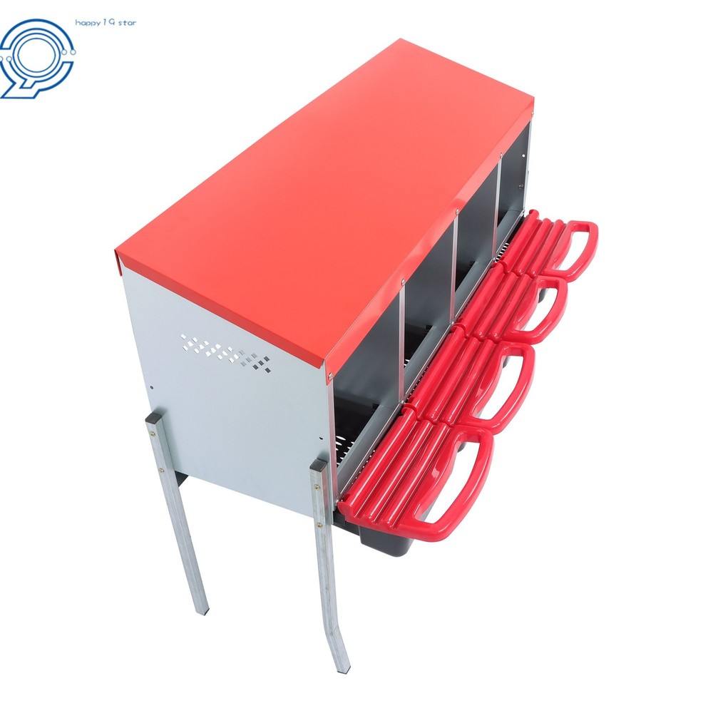 Roll Out Chicken Nesting Boxes For Laying Eggs Coop 4 Compartment