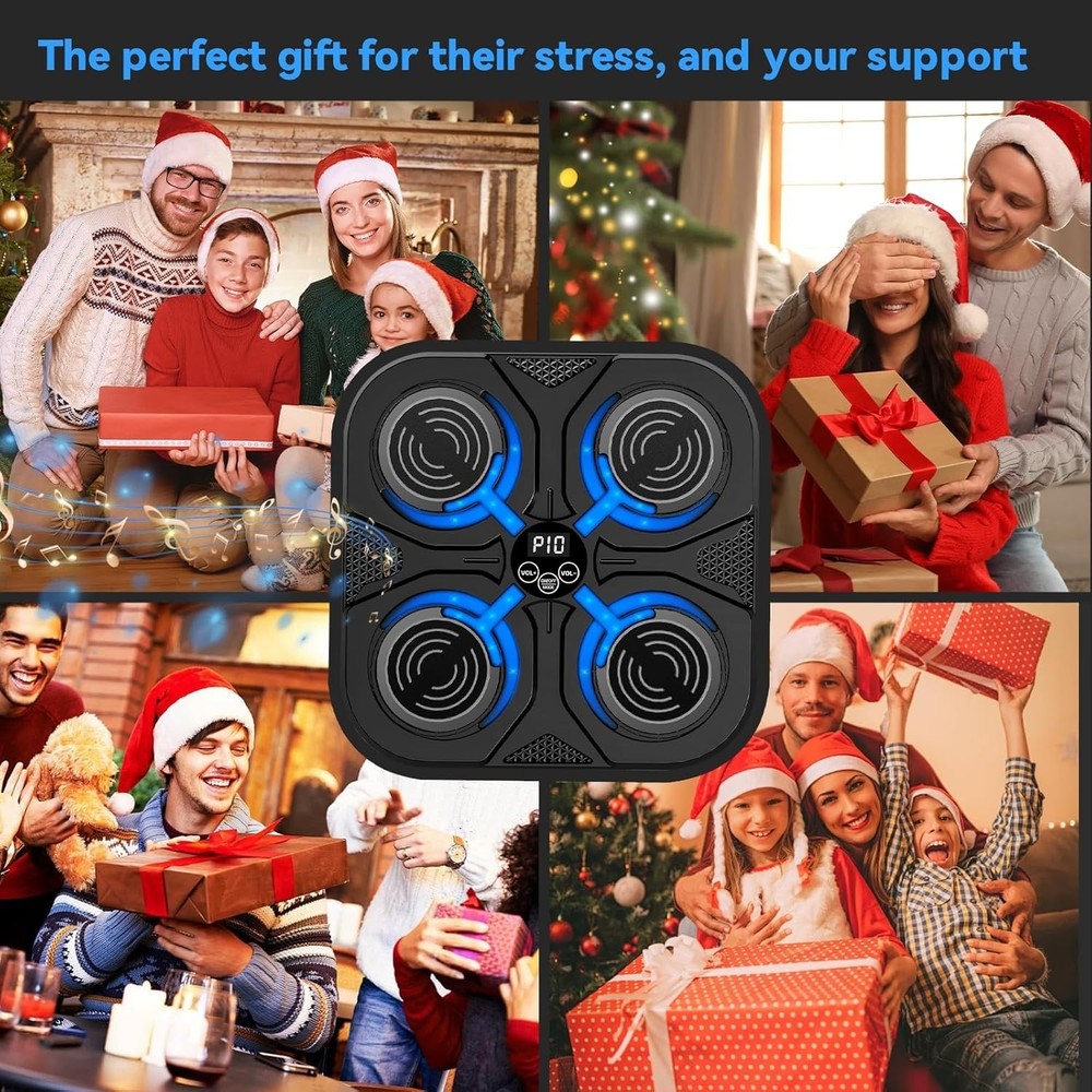 Music Boxing Machine,Interactive Punching Trainer with LED Lights,Large Wall ...