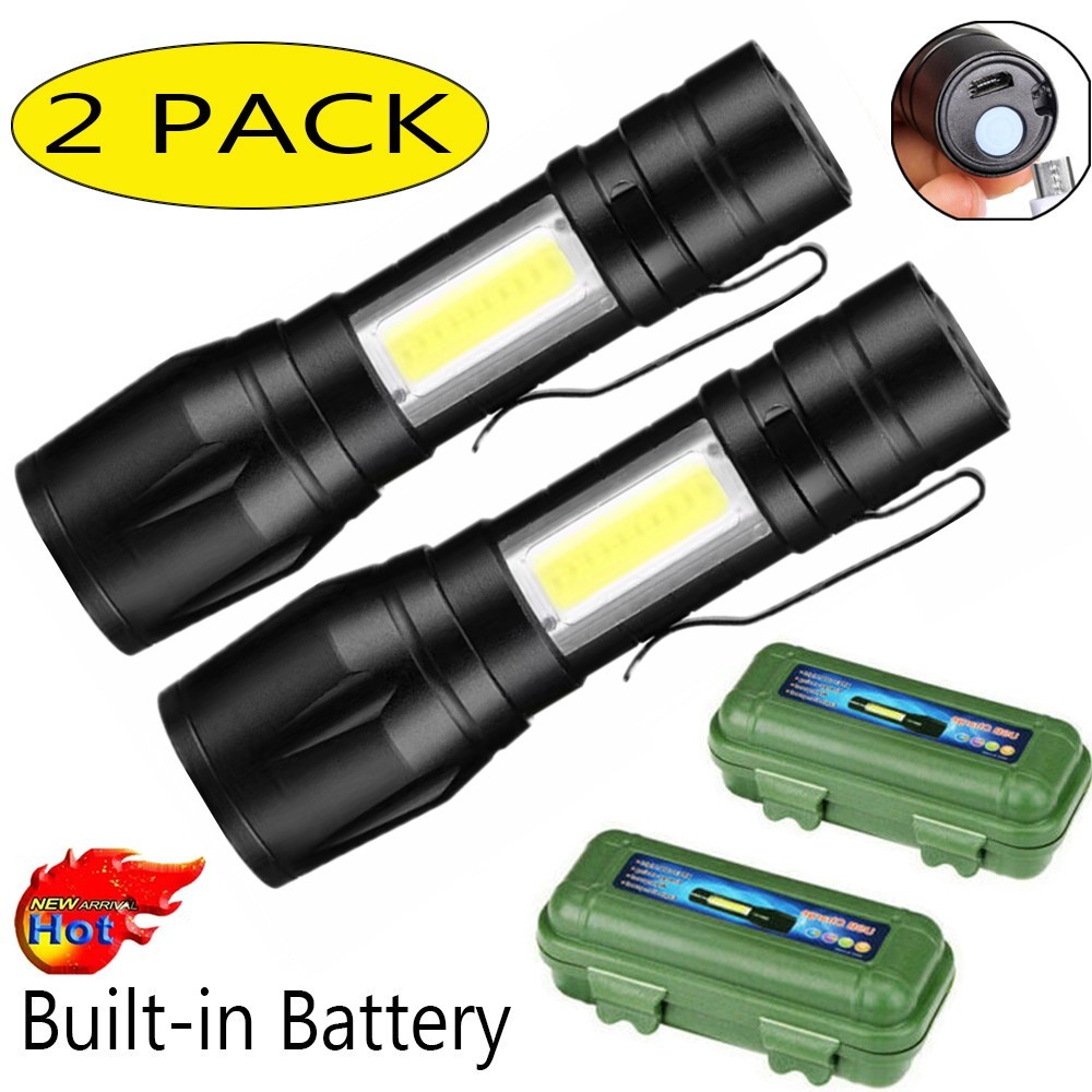 35000000 lumens Small LED Mini Flashlight Pocket Super Bright Torch Rechargeable