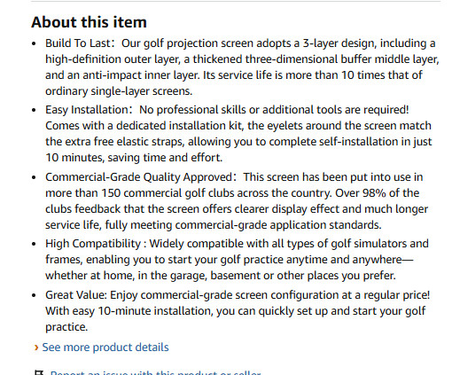 New 丨 Golf Simulator Impact Screen 14x9 Triple Layer Projection Screen