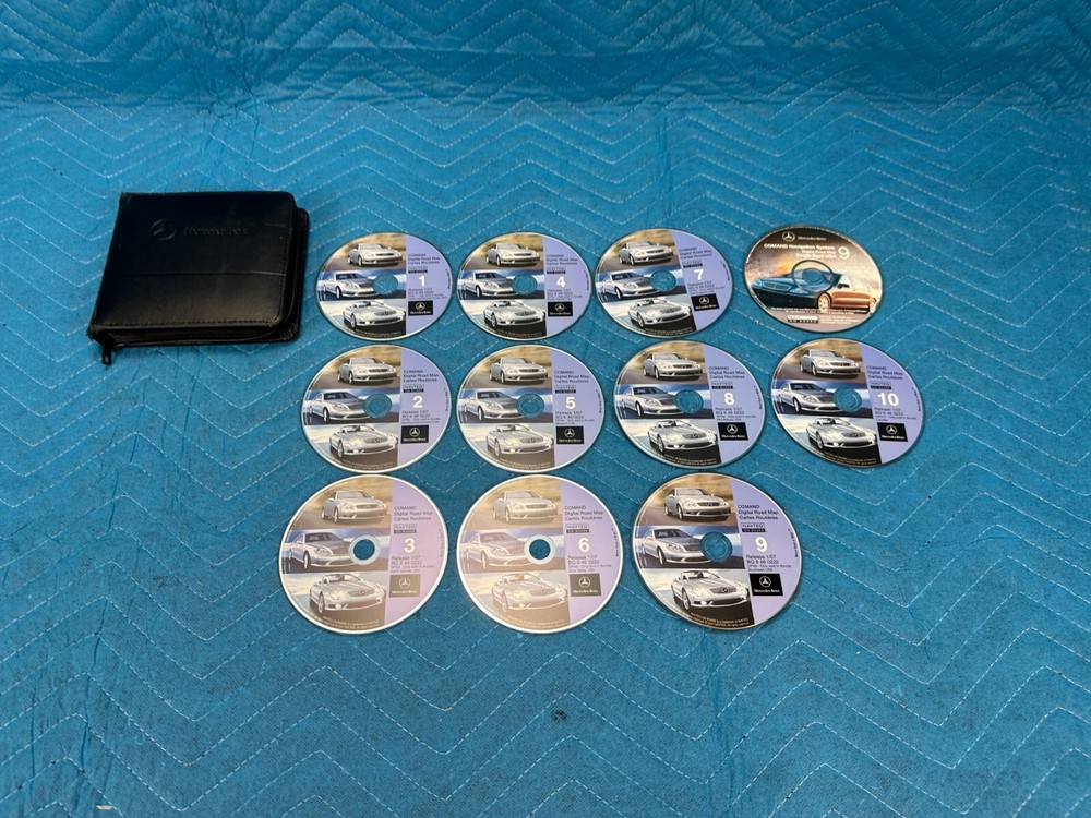 Mercedes G500 Comand Navigation CD Map 10pc Set w/ Case 2004 OEM