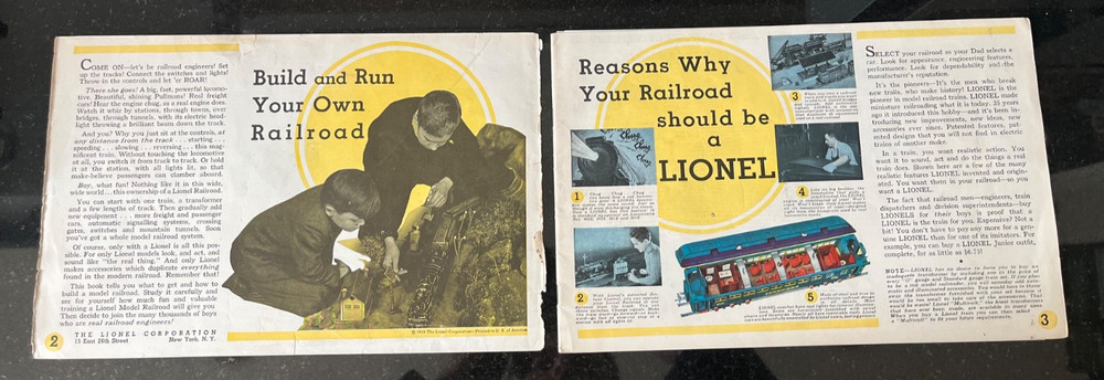 Prewar Lionel 1934 Original Catalog