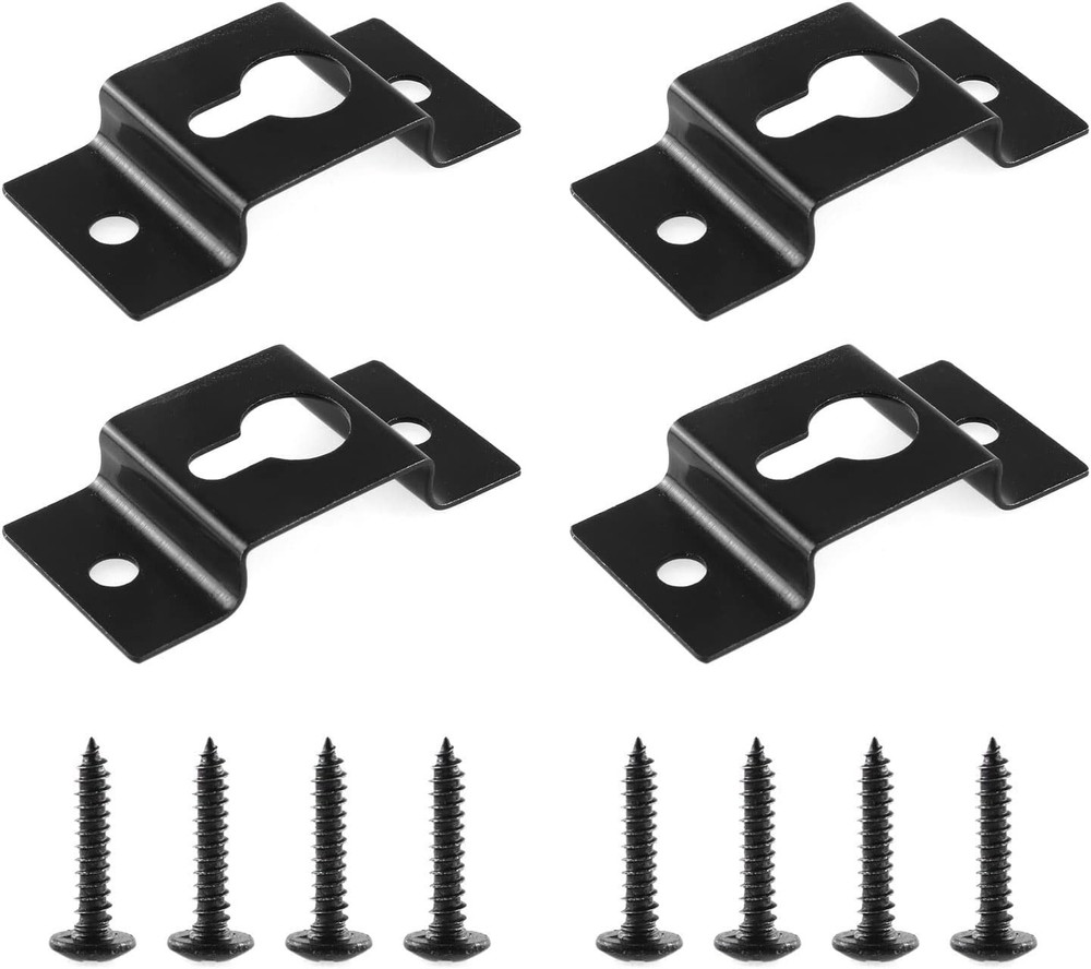 Elegant Iron Speaker Brackets - 4 Black Wall Hooks with Easy Installation