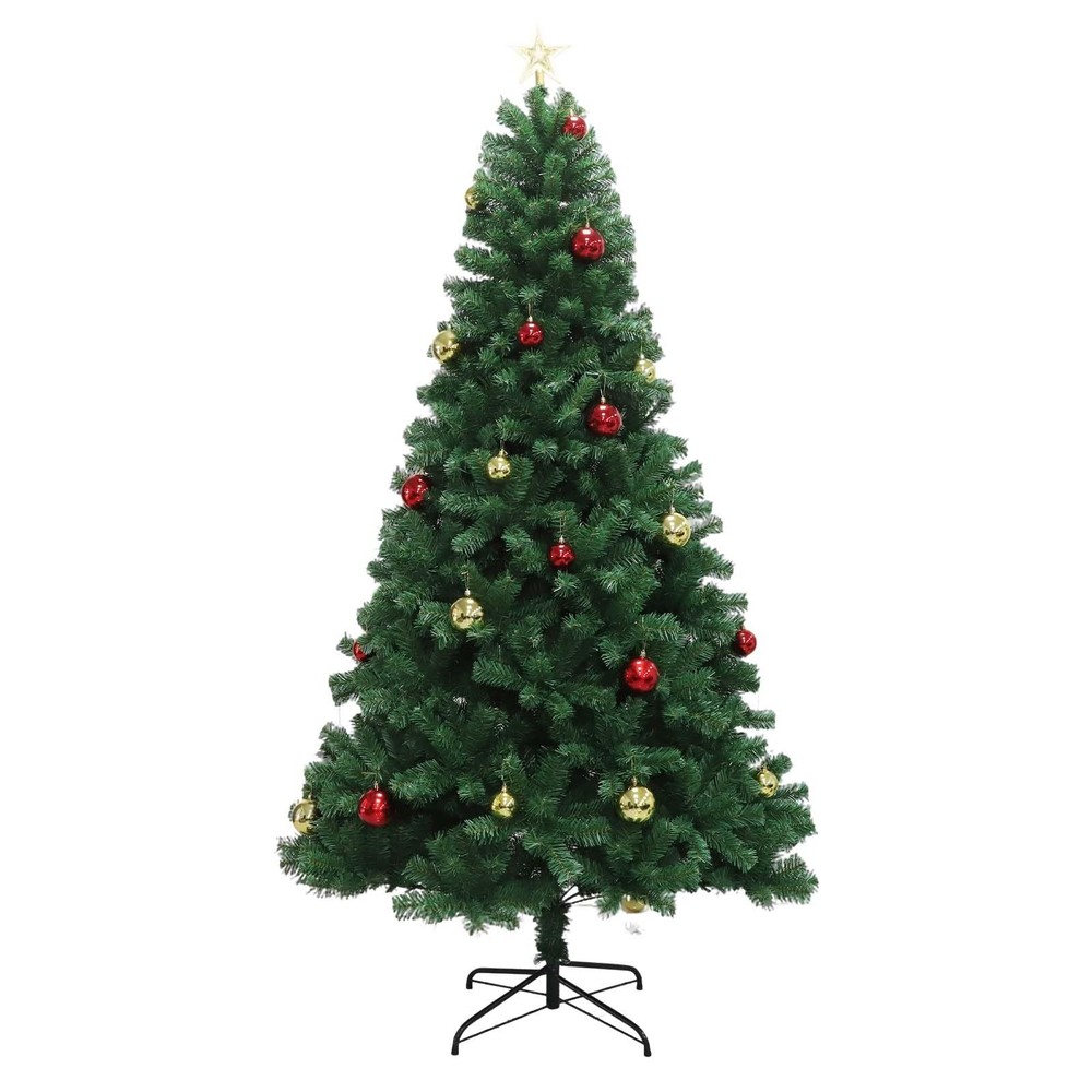 7FT Artificial Christmas Tree with Lights, Premium Hinged Artificial Pine Lighte