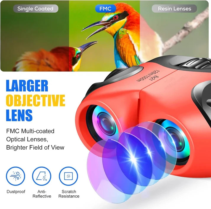 "LET'S GO! Binocular for Kids, Compact High Resolution Shockproof Binoculars