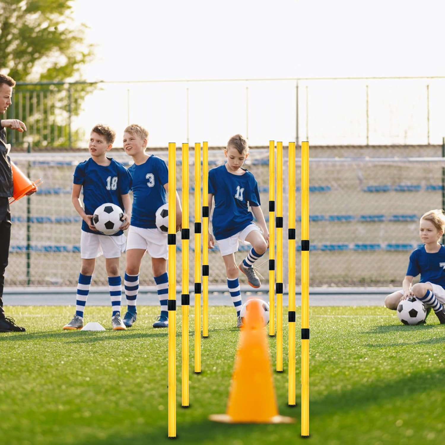 Soccer Agility Poles, Speed Sport Training Equipment for Soccer Basketball Footb
