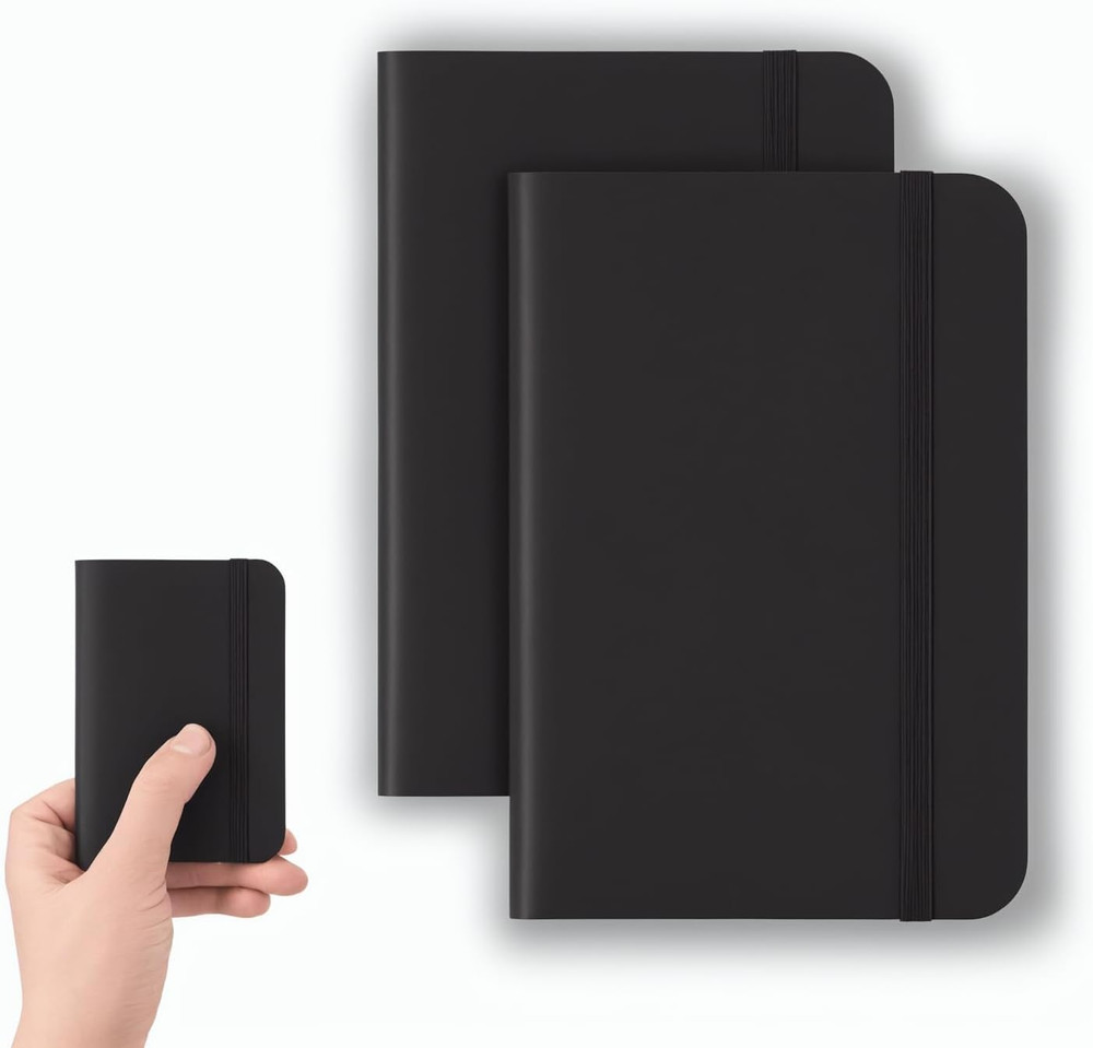 2 Pack Pocket Notebook Small Notebook, 3" X 4.4" Journal Notebook Hardcover with