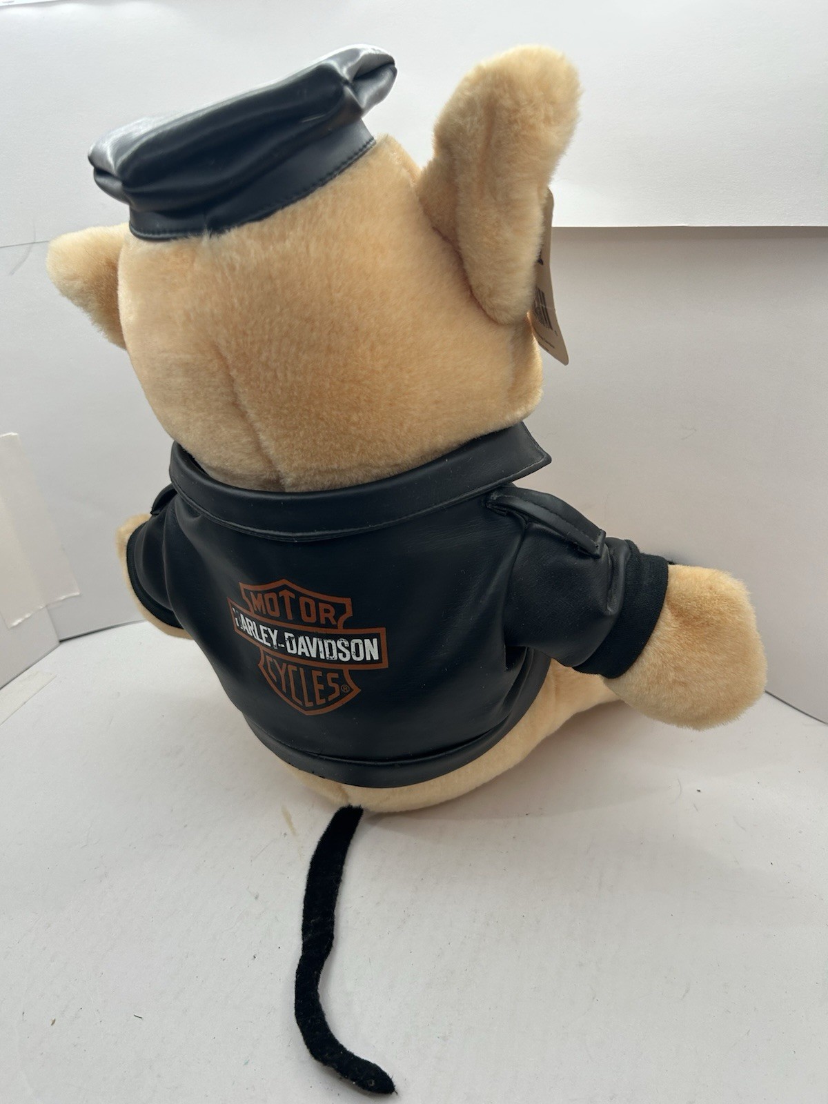 VTG 1993 Harley Davidson Hog Biker Plush Pig With Leather Jacket- NEW WITH TAGS