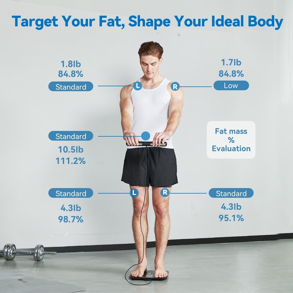 Lepulse Body Composition Scale, 8 Electrode Bathroom Smart Scale with BMI, Bo...