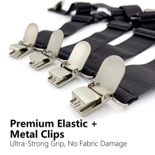 4PCS Bed Sheet Holder Straps – Triangle Adjustable Elastic Fasteners with