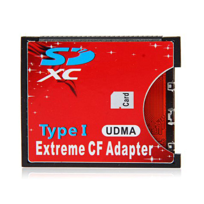 Cablecy SD SDHC SDXC to High-Speed Extreme Compact Flash CF Type I Adapter