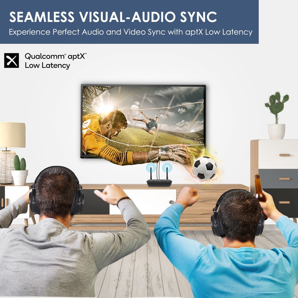 SIMOLIO Bluetooth Transmitter Receiver for TV Home Stereo, aptX Low Latency & HD