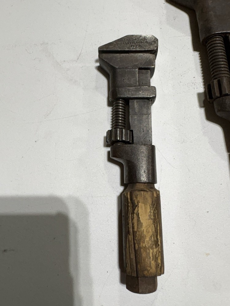 Pipe Wrenches Wood Handle Vintage