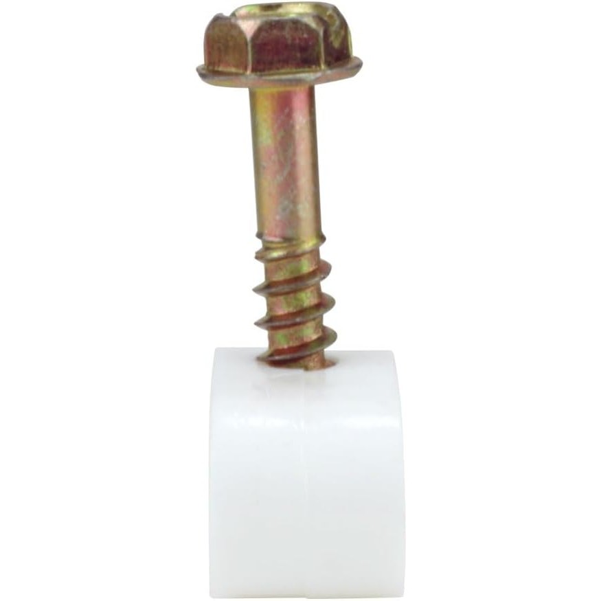 Flexible Single Cable Screw Clips - 100 Pack - White