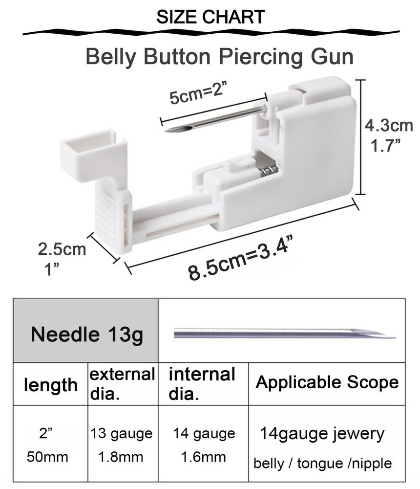 Belly Button Piercing Kit Gun Belly Piercing Kit Belly Button Piercing...